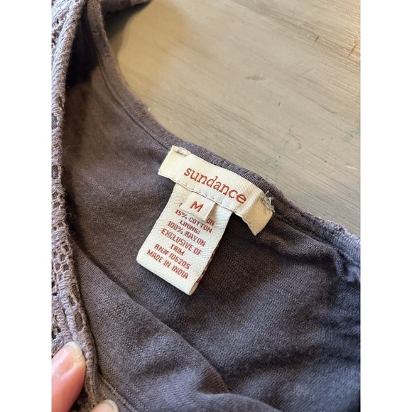 Sundance Blue Gray Embroidered Sequin Long Sleeve Tunic Shirt Sz M - Picture 6 of 8